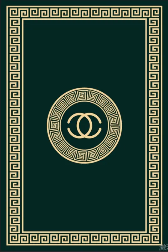 Luxury Style Green and Gold Medallion Rug