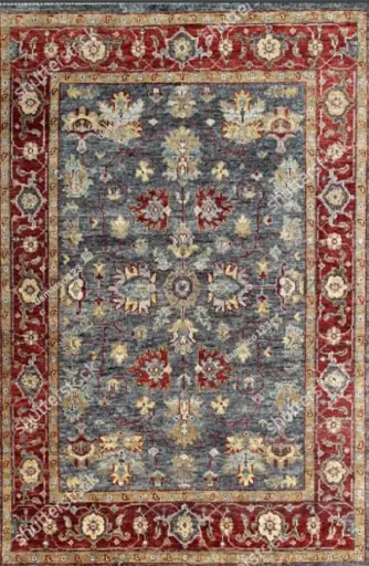 Vintage Red and Blue Floral Rug Elegant  Decorative Carpet
