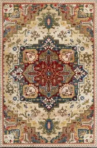 [S49muaz200x300] Vintage Multicolor Persian Style Carpet Traditional Beige and Red Rug